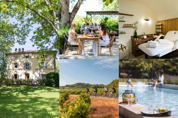 nuit au chateau, escapade à vélo, piscine, spa et massage, restaurant ferme auberge la table de mentone